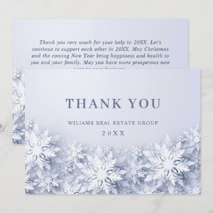 Carte De Remerciements Flammes de neige 3D Élégantes Fêtes de Noël d'entr