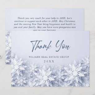 Carte De Remerciements Flammes de neige 3D Élégantes Fêtes de Noël d'entr