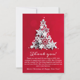 Carte De Remerciements Flammes de neige 3D Noël Arbre de Noël Fête d'entr