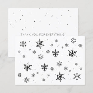 Carte De Remerciements Flammes de neige en chute douce Mariage hivernal