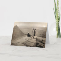 Flapper Girls Sunrise Khufu Pyramid, Égypte 1920