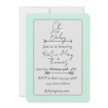 Flèche d'invitation à une baby shower
