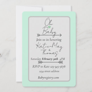 Carte De Remerciements Flèche d'invitation à une baby shower