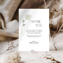 Carte De Remerciements Fleur de bébé en fleurs Baby Shower