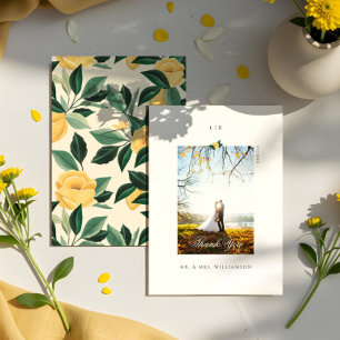 Carte De Remerciements Fleur de citron Arbre Floral Photo de mariage élég