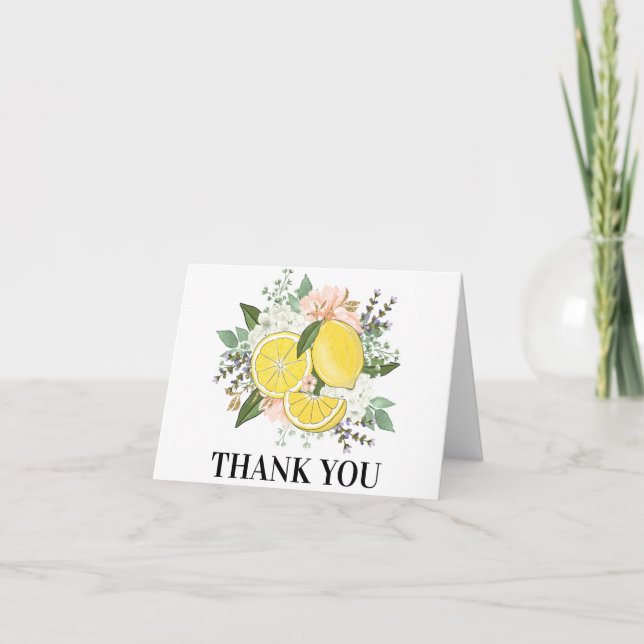 Carte De Remerciements Fleur de citron jaune (Devant)