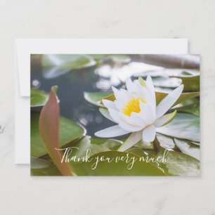 Carte De Remerciements Fleur de lotus blanc dans l'étang