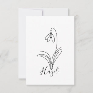 Carte De Remerciements Fleur de naissance personnalisée en janvier