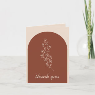 Carte De Remerciements Fleur de terre cuite été automne saison