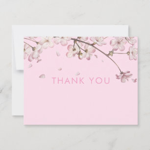 Carte De Remerciements Fleur délicate moderne rose