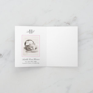 Carte De Remerciements Fleur d'hortensia rose Baby Shower Photo de bébé