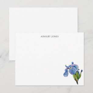 Carte De Remerciements Fleur d'iris bleu aquarelle