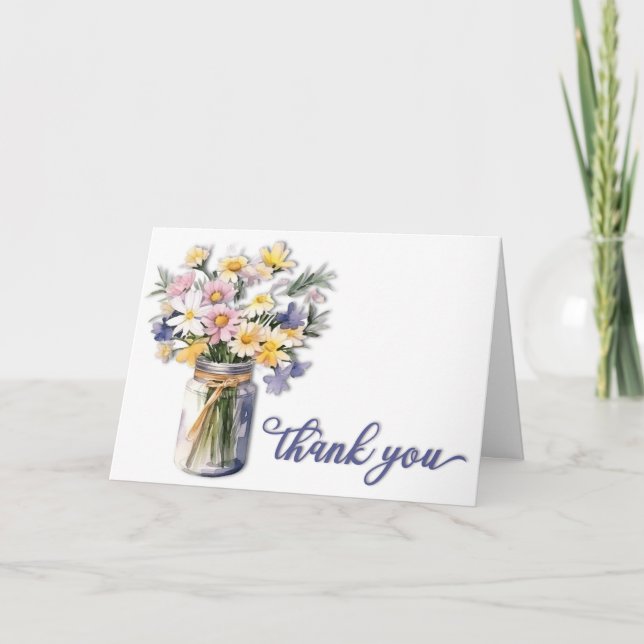 Carte De Remerciements Fleur du jour du professionnel administratif (Devant)