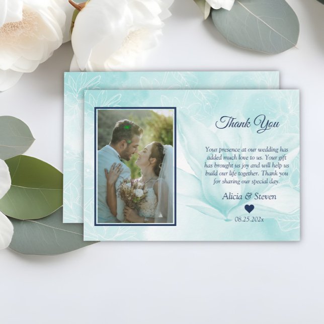 Carte De Remerciements Fleur Ethereal Magnolia, Mariage (Créateur téléchargé)