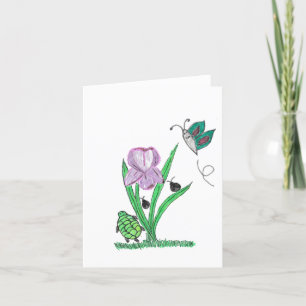 Carte De Remerciements Fleur Iris Violet