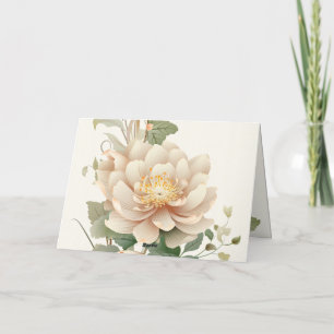 Carte De Remerciements Fleur Lotus de Mariage Vintage