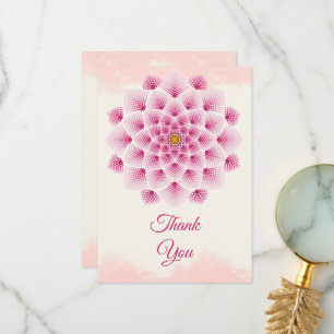 Carte De Remerciements Fleur Mandala rose