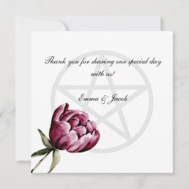 Carte De Remerciements Fleur Romantique Pentacle de Paeonie Florale