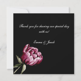 Carte De Remerciements Fleur romantique pivoine florale