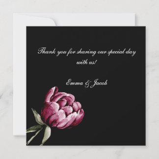 Carte De Remerciements Fleur romantique pivoine florale