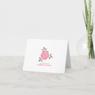 Carte De Remerciements Fleur rose délicate personnalisée