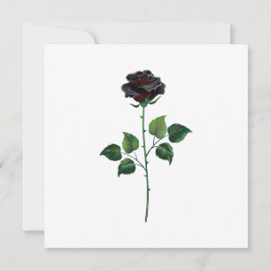 Carte De Remerciements Fleur rose noire