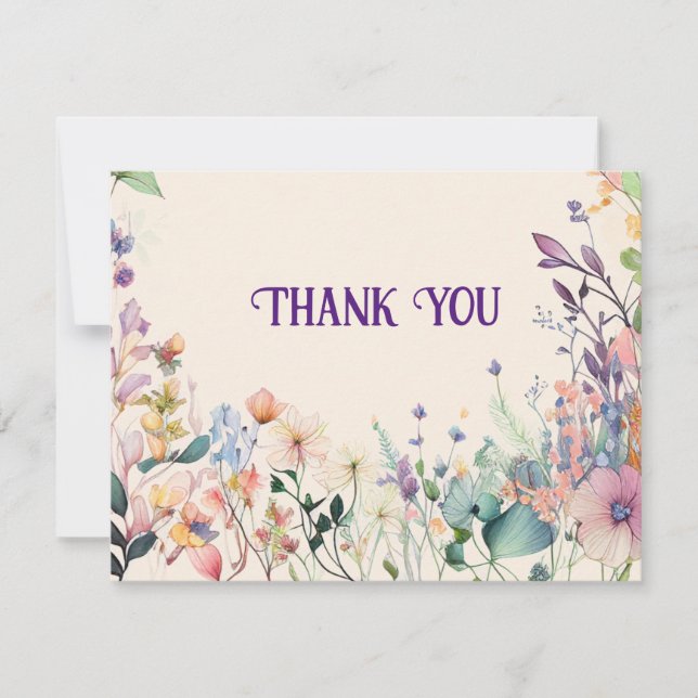 Carte De Remerciements Fleur sauvage  (Devant)