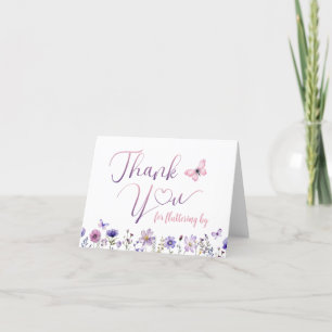 Carte De Remerciements Fleur sauvage aquarelle fête d'anniversaire