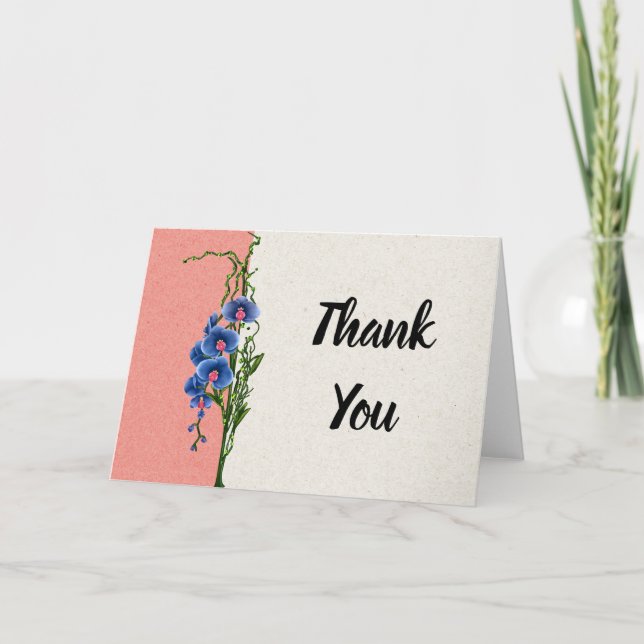 Carte de remerciements fleur sauvage avec oublié (Devant)