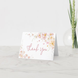 Carte De Remerciements Fleur sauvage bébé dans le Baby shower en fleurs