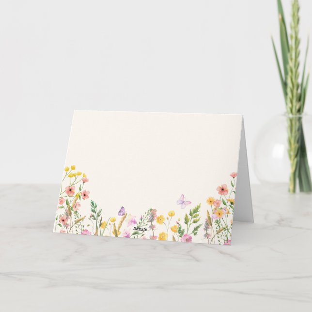 Carte De Remerciements Fleur sauvage Bloom Élégant Baby shower de printem (Dos)