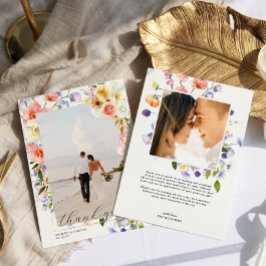 Carte De Remerciements Fleur sauvage Boho | Photo Mariage