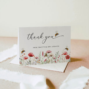 Carte De Remerciements Fleur sauvage Boho Signifie Être Fête des mariées