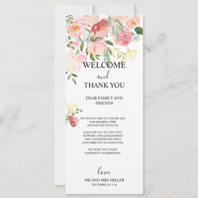 Carte de remerciements fleur sauvage, Carte de rem (Devant)