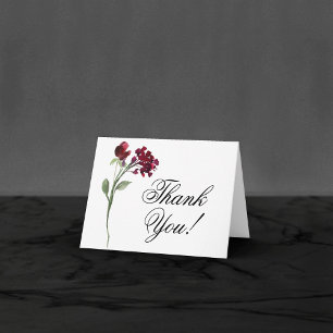 Carte De Remerciements Fleur sauvage   Crimson Rouge Bohemian Flowers Mar