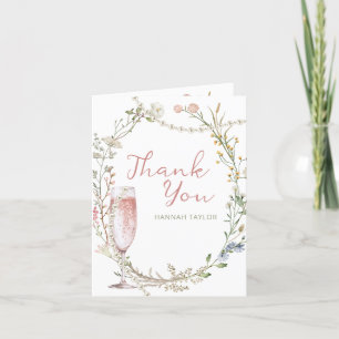 Carte De Remerciements Fleur sauvage de la Fête des mariées Pearl and Pro