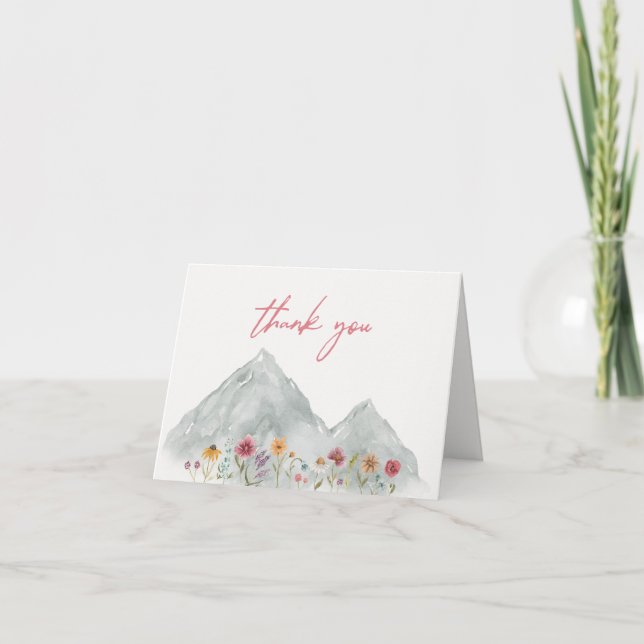 Carte de remerciements Fleur sauvage de montagne (Devant)