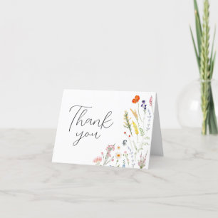 Carte De Remerciements Fleur sauvage de printemps bébé dans le Baby showe