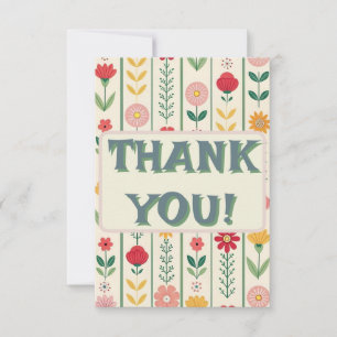Carte De Remerciements Fleur sauvage de printemps coloré Meadow Garden Ma