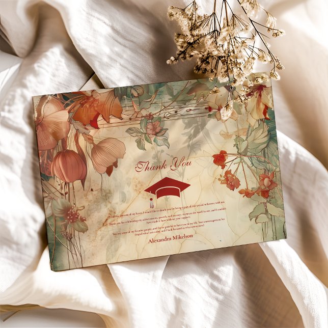 Carte De Remerciements Fleur sauvage de Terracotta (Créateur téléchargé)