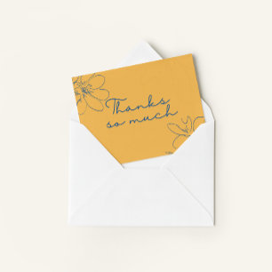 Carte De Remerciements Fleur sauvage dessinée à la main jaune "Merci beau