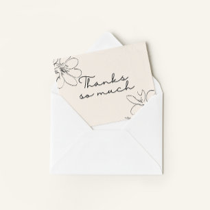 Carte De Remerciements Fleur sauvage dessinée à la main "Merci beaucoup"