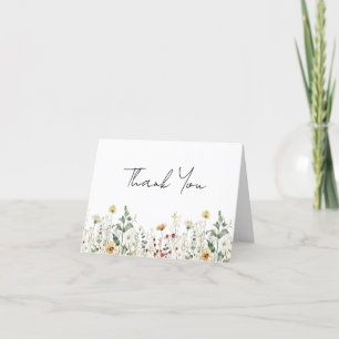 Carte De Remerciements Fleur sauvage d'été Mariage de terrain