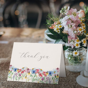 Carte De Remerciements Fleur sauvage Mariage Rustic Country Floral