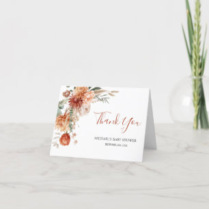 Carte De Remerciements Fleur sauvage rustique chute dans l'amour Baby sho