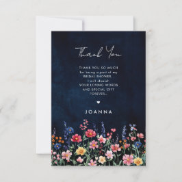 Carte De Remerciements Fleur sauvage Rustique Pays Fête des mariées Flora