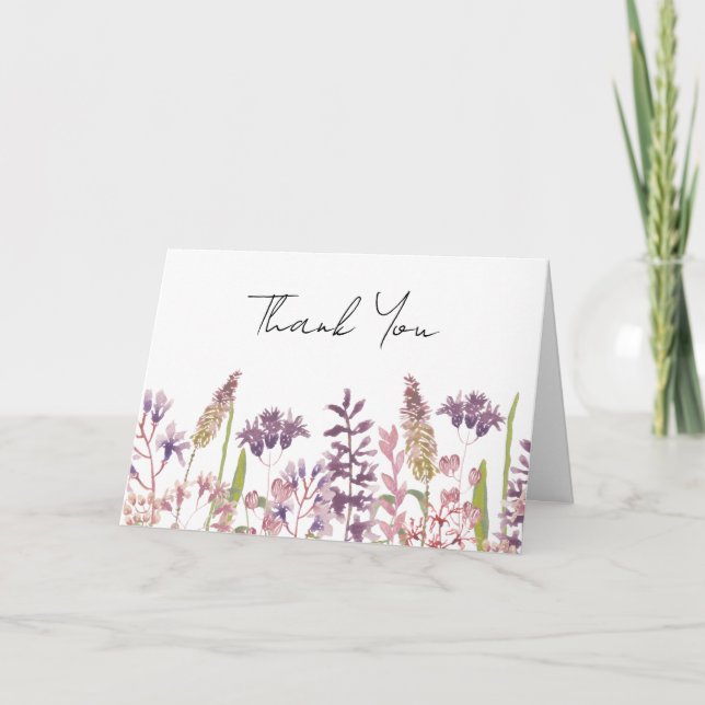 Carte De Remerciements Fleur sauvage vide à l'intérieur (Devant)
