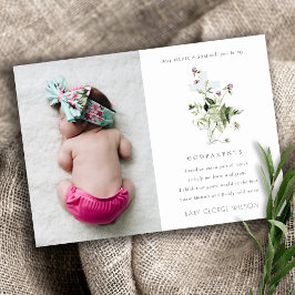 Carte De Remerciements Fleur sauvage violet Photo Godparents Proposition 