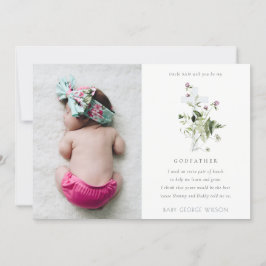 Carte De Remerciements Fleur sauvage violet Photo Parrain Proposition Inv