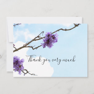 Carte De Remerciements Fleur violette de Jacaranda sur l'arbre